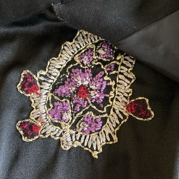 Coldwater Creek Open Front Paisley Embroidered Lined Jacket Size L - Picture 9 of 9